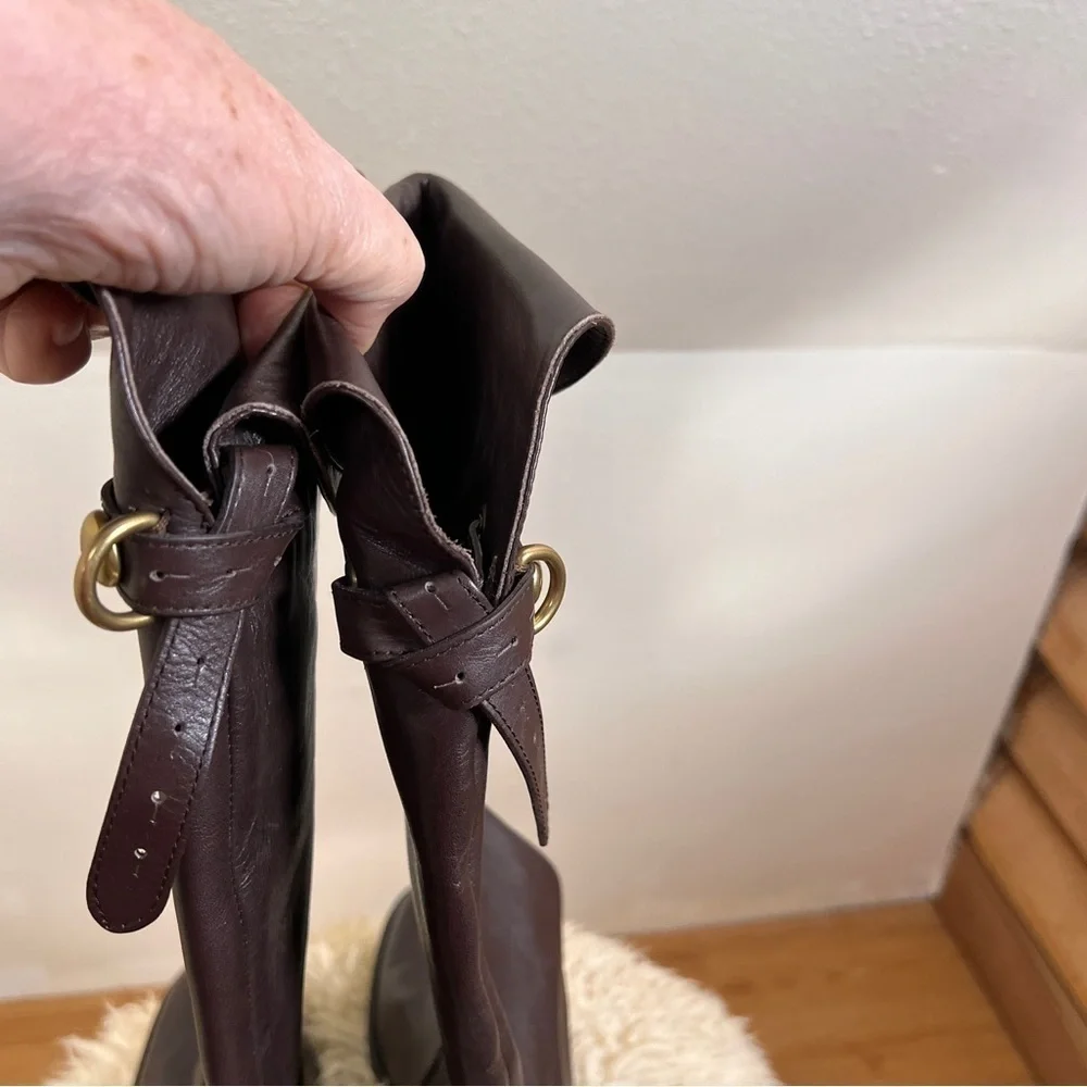 COACH CHEYENNE Over-the-Knee plush leather boots. Dark Brown. Size 6-½.
